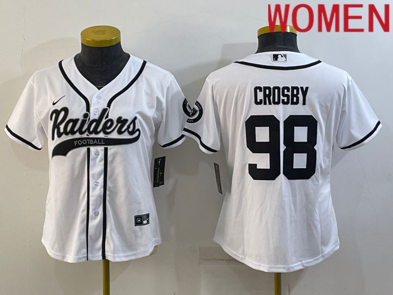 Women Oakland Raiders 98 Crosby White 2022 Nike Co branded NFL Jerseys